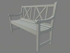 wooden bench - low poly 3D मॉडल