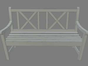 wooden bench - low poly 3D मॉडल