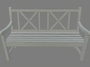 wooden bench - low poly 3D Model