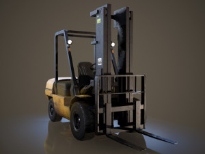 forklift - low poly 3D मॉडल