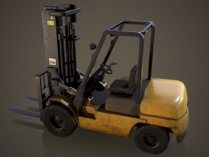 forklift - low poly 3D मॉडल