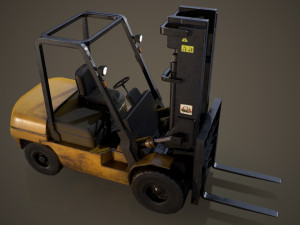 forklift - low poly 3D मॉडल