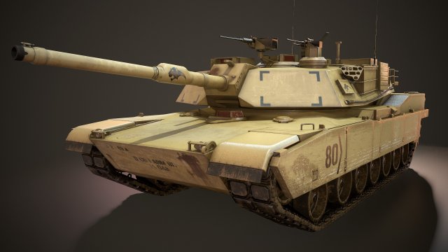 m1a2 abrams tank - low poly Model 3D .c4d .max .obj .3ds .fbx .stl .blend 
