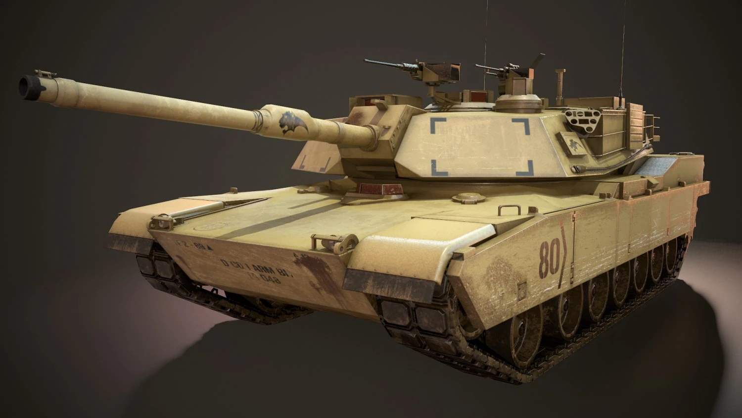 m1a2 abrams tank - low poly 3D Model .c4d .max .obj .3ds .fbx .stl .blend 