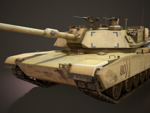 m1a2 abrams tank - low poly Model 3D