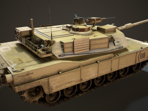 m1a2 abrams tank - low poly Model 3D