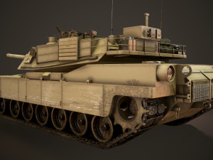 m1a2 abrams tank - low poly Model 3D