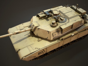 m1a2 abrams tank - low poly Model 3D
