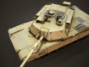 m1a2 abrams tank - low poly Model 3D