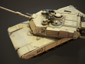 m1a2 abrams tank - low poly Model 3D
