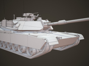m1a2 abrams tank - low poly Model 3D