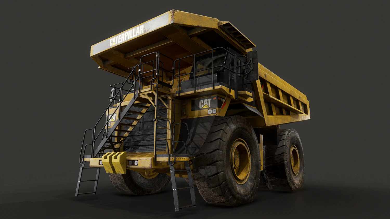 mining dump truck - low poly 3D Model .c4d .max .obj .3ds .fbx .stl .blend 