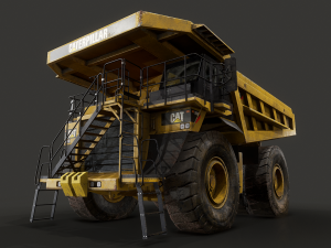 mining dump truck - low poly 3D Model