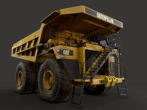 mining dump truck - low poly Modelo 3D