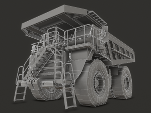 mining dump truck - low poly Modelo 3D