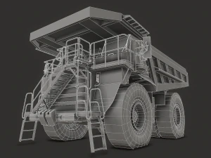 mining dump truck - low poly 3D Model
