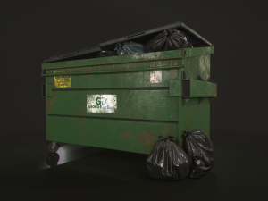 dumpster with garbage bags - lowpoly 3D Model
