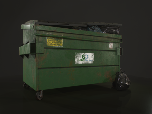 dumpster with garbage bags - lowpoly 3D Model