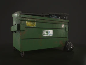 dumpster with garbage bags - lowpoly 3D Model