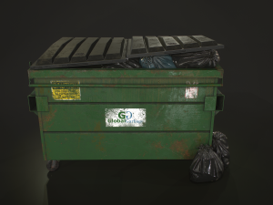 dumpster with garbage bags - lowpoly 3D Model
