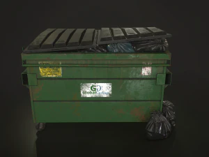 dumpster with garbage bags - lowpoly 3D Model
