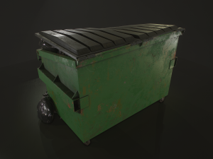 dumpster with garbage bags - lowpoly 3D Model