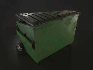 dumpster with garbage bags - lowpoly 3D Model
