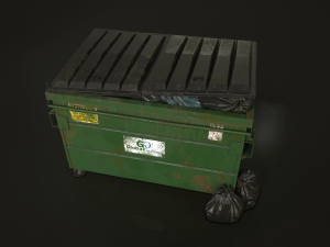 dumpster with garbage bags - lowpoly 3D Model