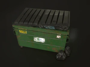 dumpster with garbage bags - lowpoly 3D Model