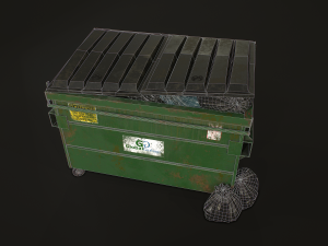 dumpster with garbage bags - lowpoly 3D Model