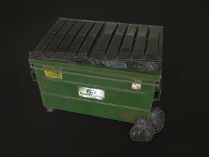 dumpster with garbage bags - lowpoly 3D Model