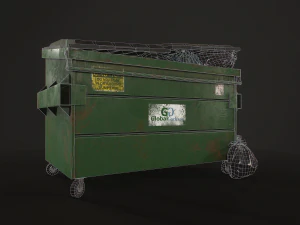 dumpster with garbage bags - lowpoly 3D Model
