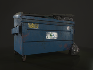 dumpster with garbage bags - lowpoly 3D Model