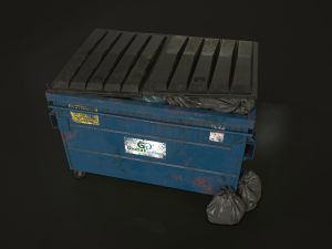 dumpster with garbage bags - lowpoly 3D Model