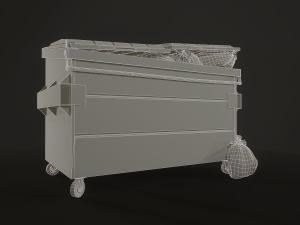 dumpster with garbage bags - lowpoly 3D Model