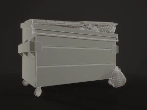 dumpster with garbage bags - lowpoly 3D Model