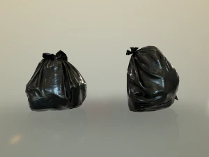 sacs poubelles en plastique - low poly Modèle 3D