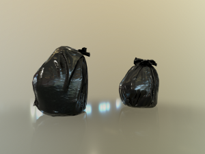 plastic garbage bags - low poly Modello 3D
