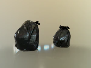 plastic garbage bags - low poly 3D Model