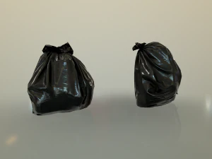 plastic garbage bags - low poly 3D Model