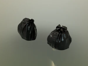 plastic garbage bags - low poly 3D Model