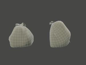 plastic garbage bags - low poly Modello 3D