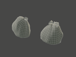 plastic garbage bags - low poly Modello 3D