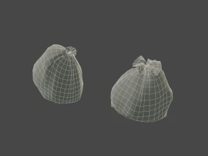 plastic garbage bags - low poly 3D Model