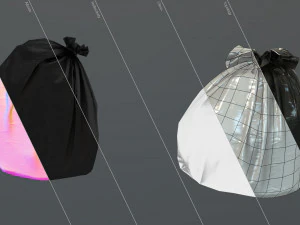 plastic garbage bags - low poly 3D Model