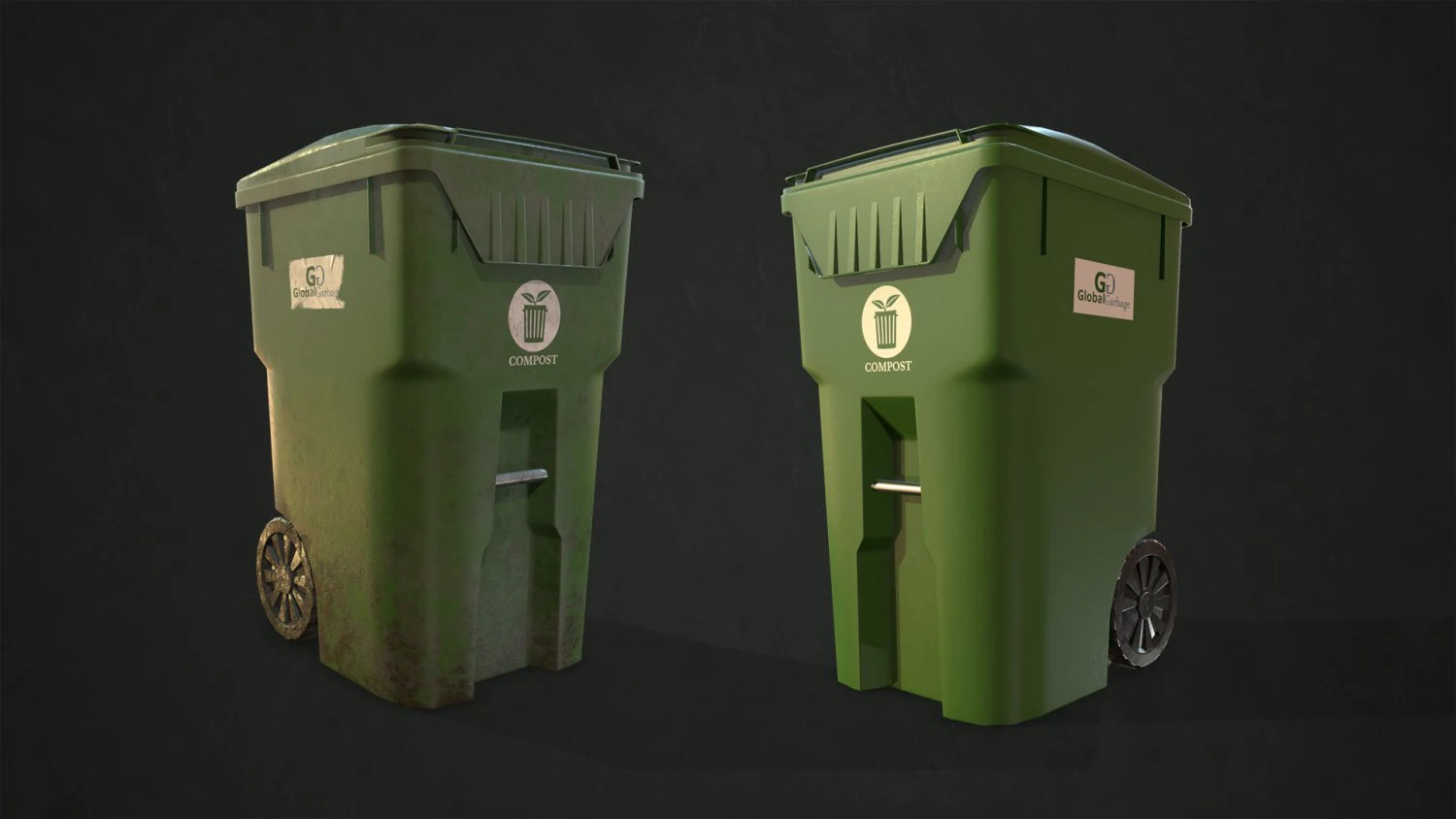plastic trash bin with garbage bags - low poly 3D Model .c4d .max .obj .3ds .fbx .stl .blend 