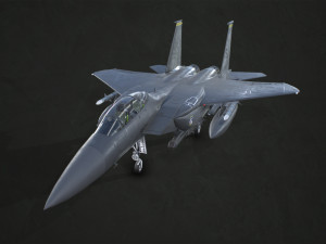 mcdonnell douglas f-15e strike eagle - low poly Modello 3D