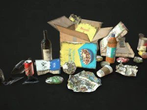 urban trash - low poly 3D Model
