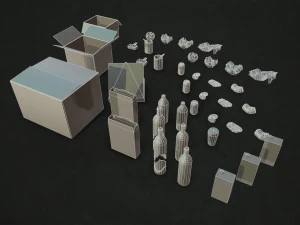 urban trash - low poly 3D Model