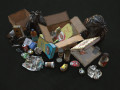 urban trash with garbage bags - low poly Model 3D